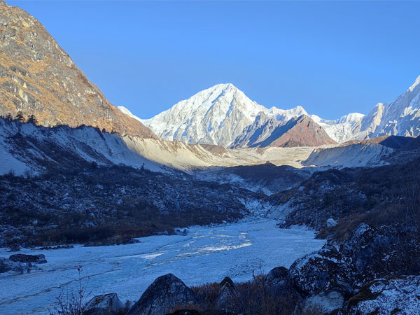 Larke Valley view from Bhimthang after crossing Larke La Pass